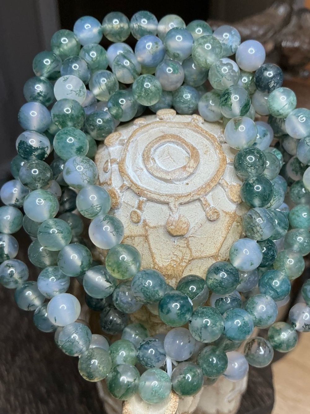 Moss Agate Triple 6mm